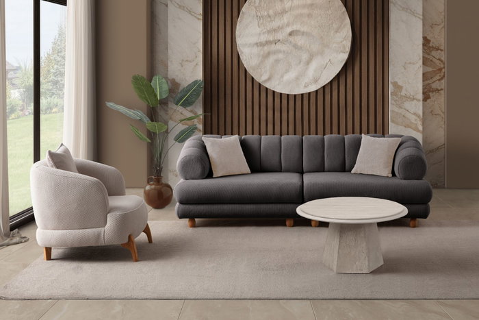 Atelier Del Sofa Gloria - Sofá de 3 Plazas Antracita